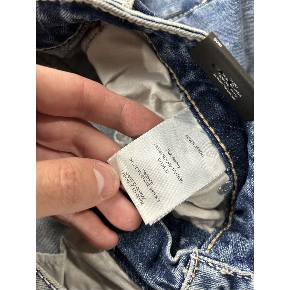 Silver Suki Women's Jeans 32x27 Curvy Fit Skinny Leg Mid Rise Msrp 89.00 - Picture 7 of 15